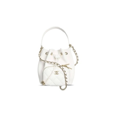 CHANEL 25B BUCKET BAG IN GRAINED EMBOSSED SHINY CALFSKIN AP4775 (12.5*10*7.5cm)